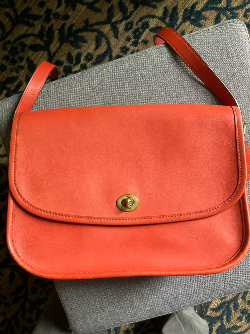 Coach City Bag Vermillion Orange 9790 RARE COLOR